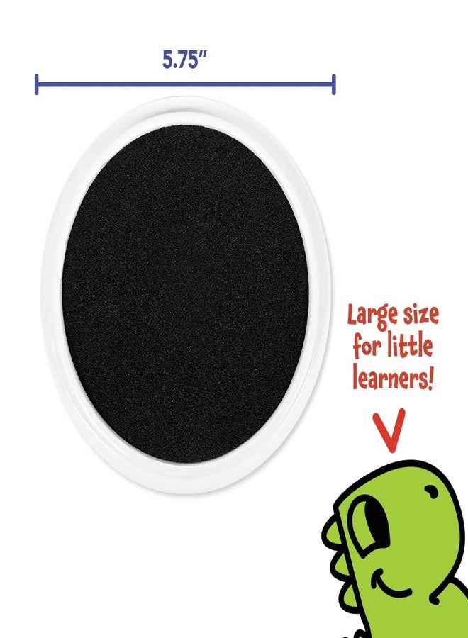 READY 2 LEARN Jumbo Circular Washable Stamp Pad - Black - 5.75" dia. - Non-Toxic - Fade Resistant - Ideal Size for Handprints and Footprints - Image 3